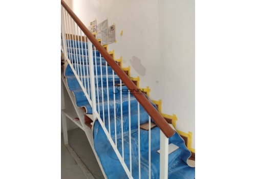 Mild Steel Railing with Wooden Handrail